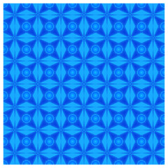 Fototapeta premium Blue Geometric Star Seamless Pattern with Abstract Tile Texture