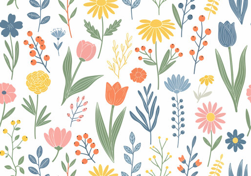 Livid flower pattern background vector bright colorful wallpaper