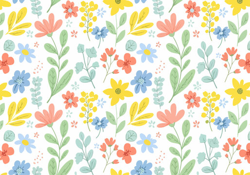 Open flower pattern background vector free spirit bohemian
