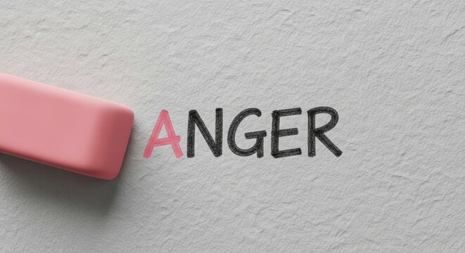 Anger emotion concept with eraser.