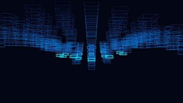 Abstract Quantum Data Wave Interference Motion Graphic Loop