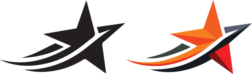 Abstract shooting star logo icon set Vector, illustration © MostTanzila