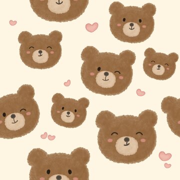 seamless pattern with teddy bears