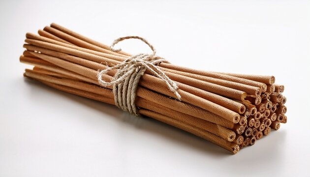 A Bundle Of Sticks On A White Surface Background