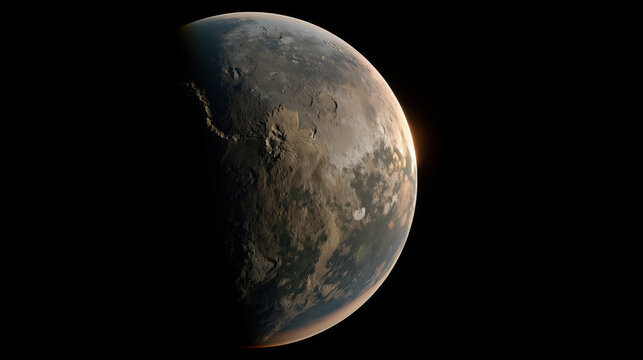 Exoplanet rocky planet tidally locked globe space orbit hemisphere surface