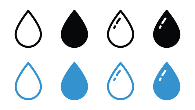 Water droplet variations with raindrops effect