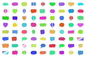 Fototapeta premium Bright colorful geometric icons set on vibrant background isolated on transparent background