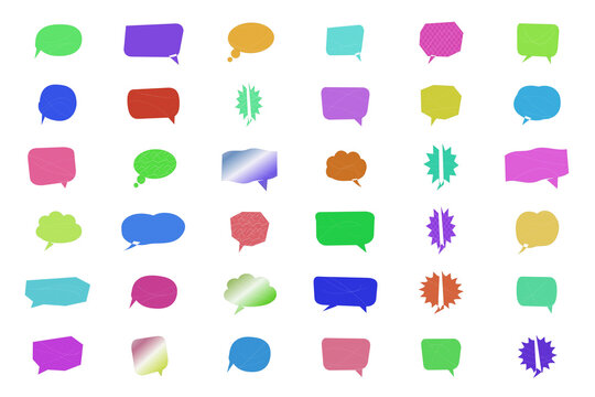 Colorful set of flat icons with various objects and shapes isolated on transparent background