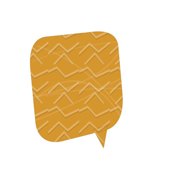Orange speech bubble with zigzag pattern vector icon isolated on transparent background