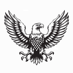 Fototapeta premium Patriotic Eagle Mascot Logo Vector Illustration On White Background