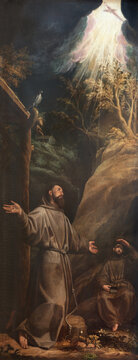 Bergamo - The painting of Stigmatisation of St. Francis of Assisi in church Chiesa di Santo Spirito by Gian Paolo Cavagna (1556 - 1627)