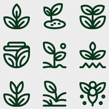 Agriculture Line Icon Set Regenerative