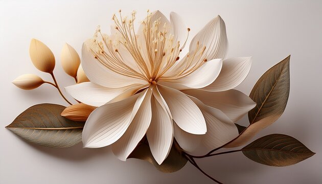 Bakuchiol Flower D Render On White Background For Skincare Products
