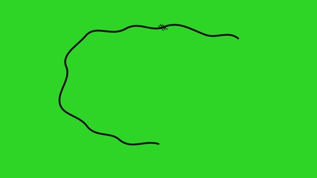 Animated scribble circular frame sketch style loop on green screen an hand-drawn style circle frame that loops perfectly against a solid background for video compositing