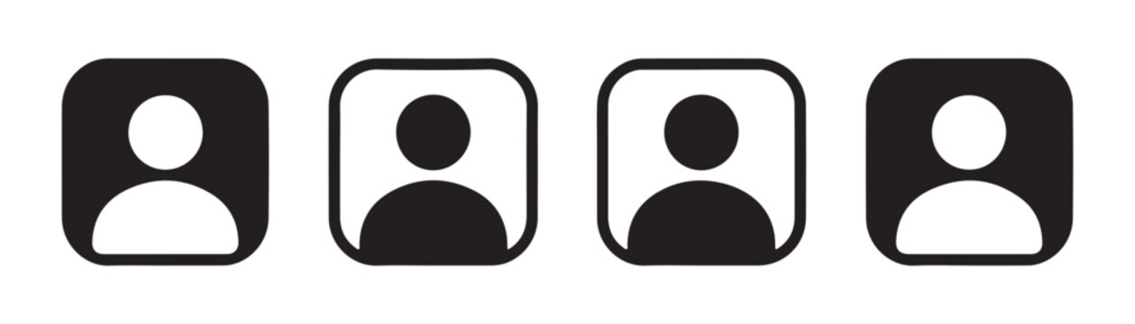 User profile icon vector, illustration of personal data symbol, contact and account avatar concept.