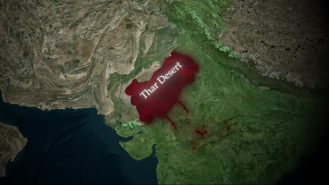 Thar Desert Expansion Animation on India Map for Geography and Environmental Education