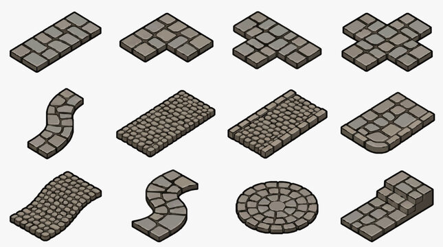 Assorted Cobblestone and Brick Pathway Designs
