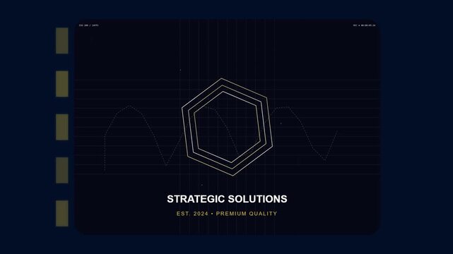 Animated Hexagon Icon with Data Analysis Graph for Business Strategy
