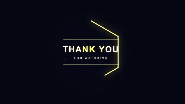 Animated Thank You For Watching Text Overlay With Hexagon Motion Graphics