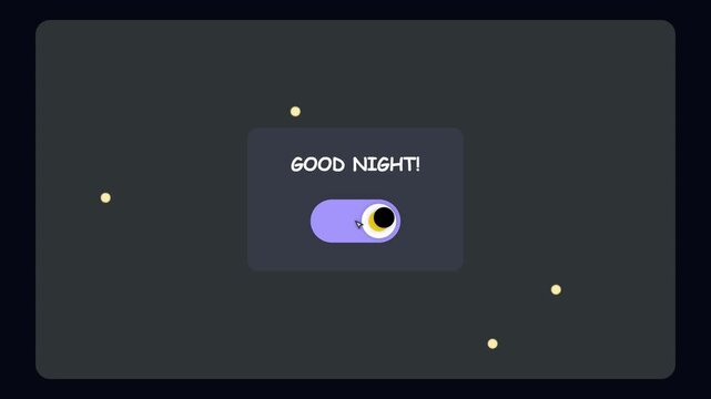 Day and Night Mode UI Toggle Switch Animation for Digital Interface