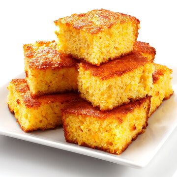  Cheese Cornbread . on a white background