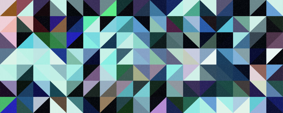 Colorful mosaic. Abstract background with triangle pattern looking like stained glass. Polygon pattern low poly triangle shape. Vector multicolored geometric gradient. Сrystalline structure, crystals