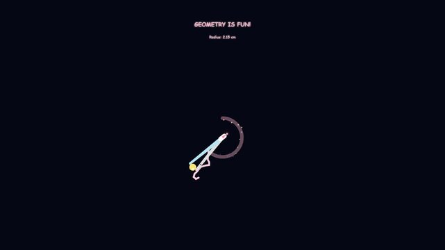 Abstract Animated Geometry Tool Measuring Circle Radius On Dark Background