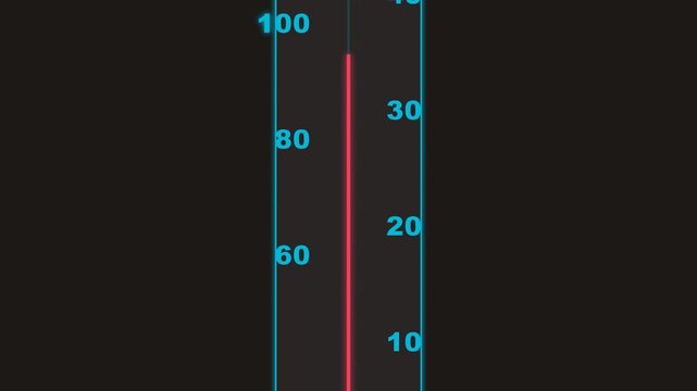 Digital Thermometer Interface Showing Dynamic Temperature Fluctuations.