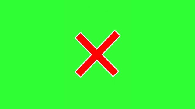 Animated red cross icon for user interface feedback, error messages, and stop indicators.
