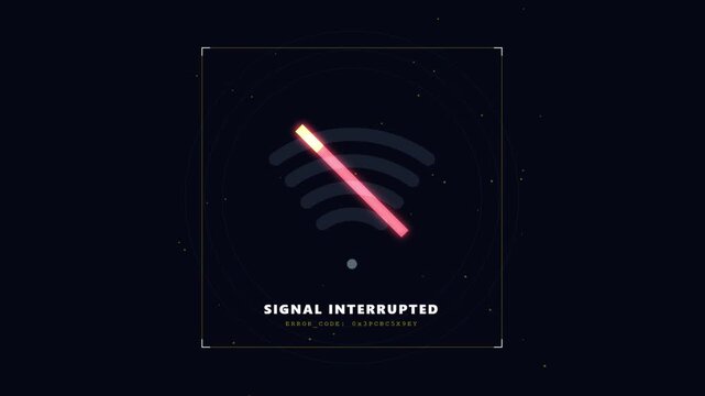 Digital WiFi Connection Error And Signal Interrupted Animation