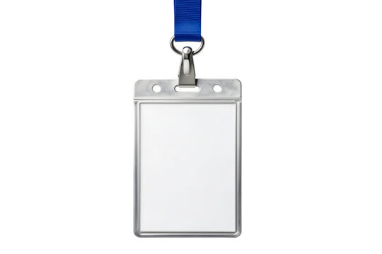 Id card holder on lace with blank transparent paper on clip badge.