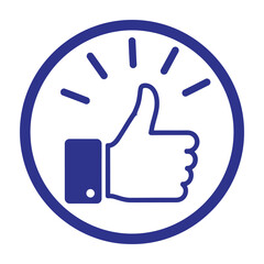 Obraz premium thumbs up icon on mobile phone screen with approval lines