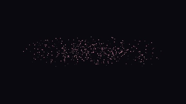Explode text animation: dynamic particle disintegration effect on 4k black background, motion