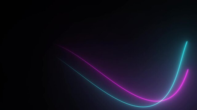Smooth neon light wave animation with glowing blue and pink lines abstract futuristic motion background seamless loop