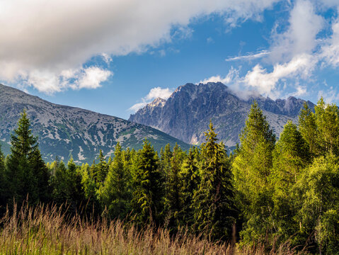 Gerlach Peak Highest Mountain in High Tatras Under Dramatic Clouds