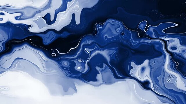 Abstract fluid marbling with flowing soft wave-like pattern with a modern artistic feel animation