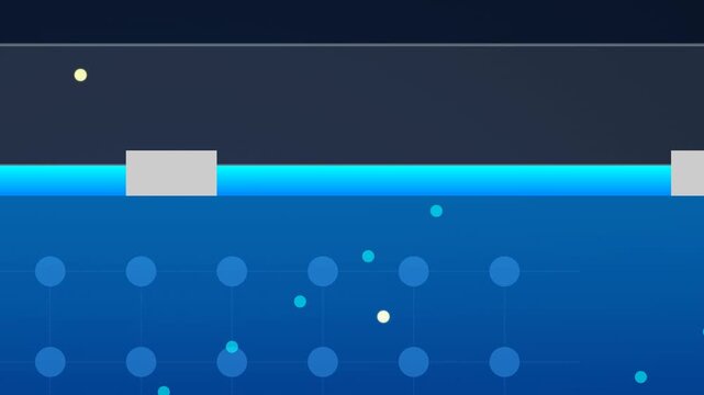 2D animated infographic explaining the mechanism of a solar panel and the photovoltaic effect generating direct current