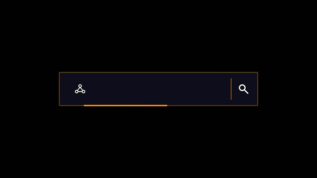 Animated Search Bar Interface with Glowing Border Effect.