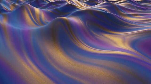 Iridescent Waves: Abstract, fluid forms in shimmering iridescent colors, reminiscent of oil on water or ethereal waves, create a mesmerizing and dynamic visual texture.