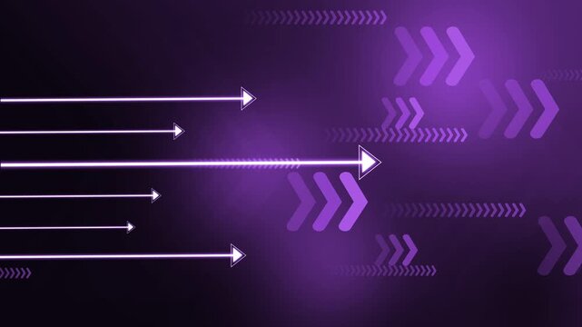 Abstract background with glowing arrows and lines pointing right animation