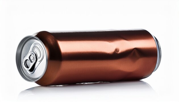 Compressed Aluminum Can Isolated On A White Background