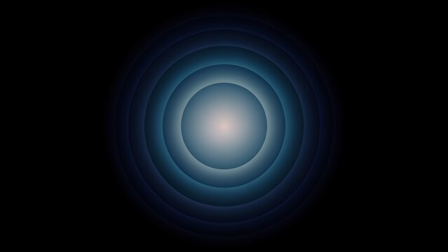 Concentric blue circles radiating from a bright central light point