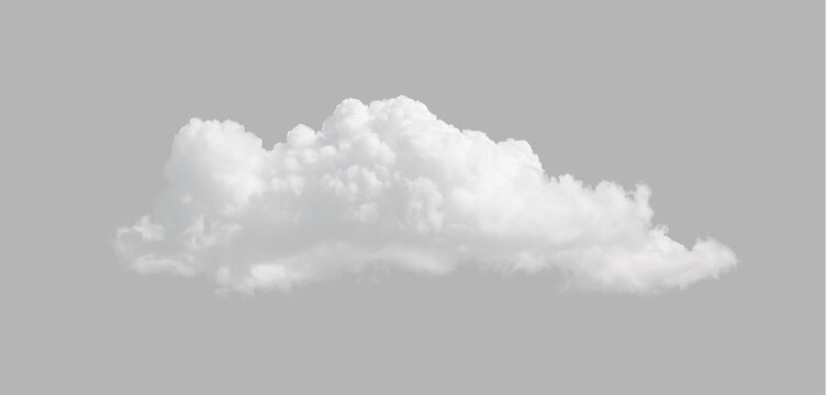 White Fluffy Cumulus Cloud Isolated Stock Effect