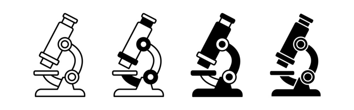 School Microscope Icon Illustration for Science Education.