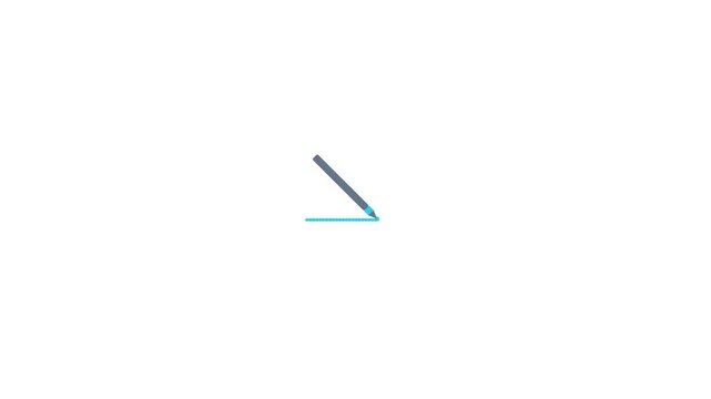 Digital Stylus Pen Drawing a Straight Line on a Clean White Background.