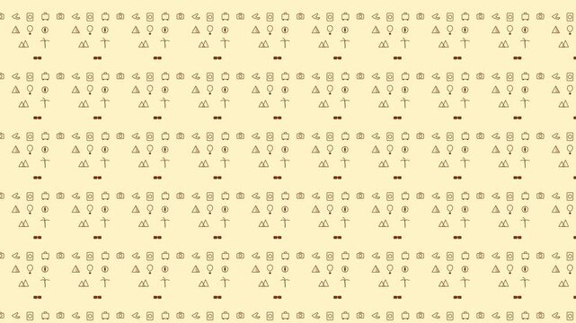 Seamless Repeating Pattern of Abstract Geometric Symbols and Mathematical Notation.