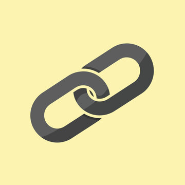 Dark gray metal chain link symbol.