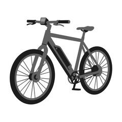 Fototapeta premium Modern electric bicycle with minimalist design and clean lines on white background. Sustainable urban transport concept