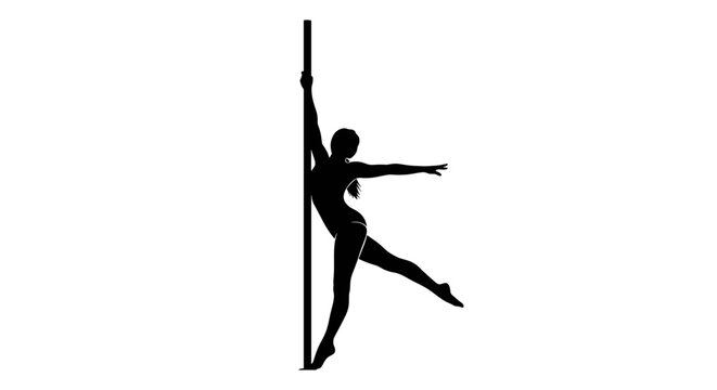 Woman doing pole dance move.