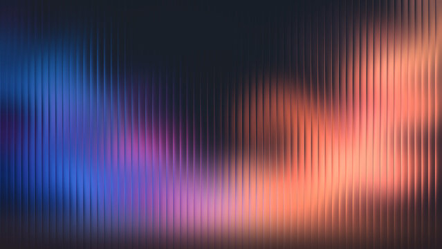 Abstract Halloween glow with vibrant colored light streaks across a ribbed glass surface